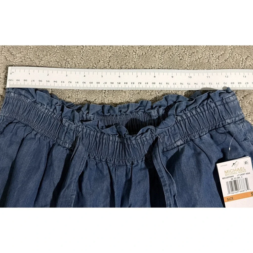 Michael Michael‎ Kors Women Pull On Pants Wide Legs Size Small Lt Cadet Wash NWT